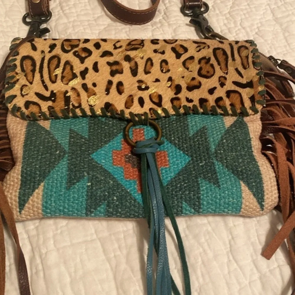 Myra Bag Drizzle Crossbody Bag Fringe Southwest Aztec Cowgirl Boho Handbag Purse